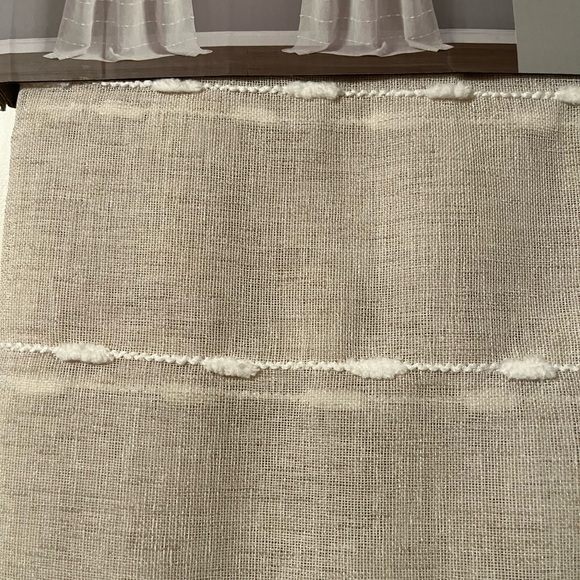 Brand new pair of Semi sheer beige Farmhouse textured curtain panels 38x84 - Picture 3 of 8